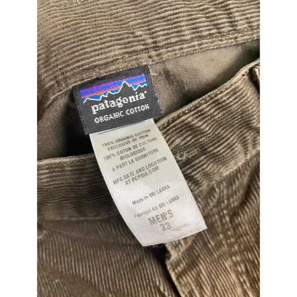 Patagonia Organic Cotton Brown Corduroy Pants Men size 33 Classic 31" - Picture 3 of 16
